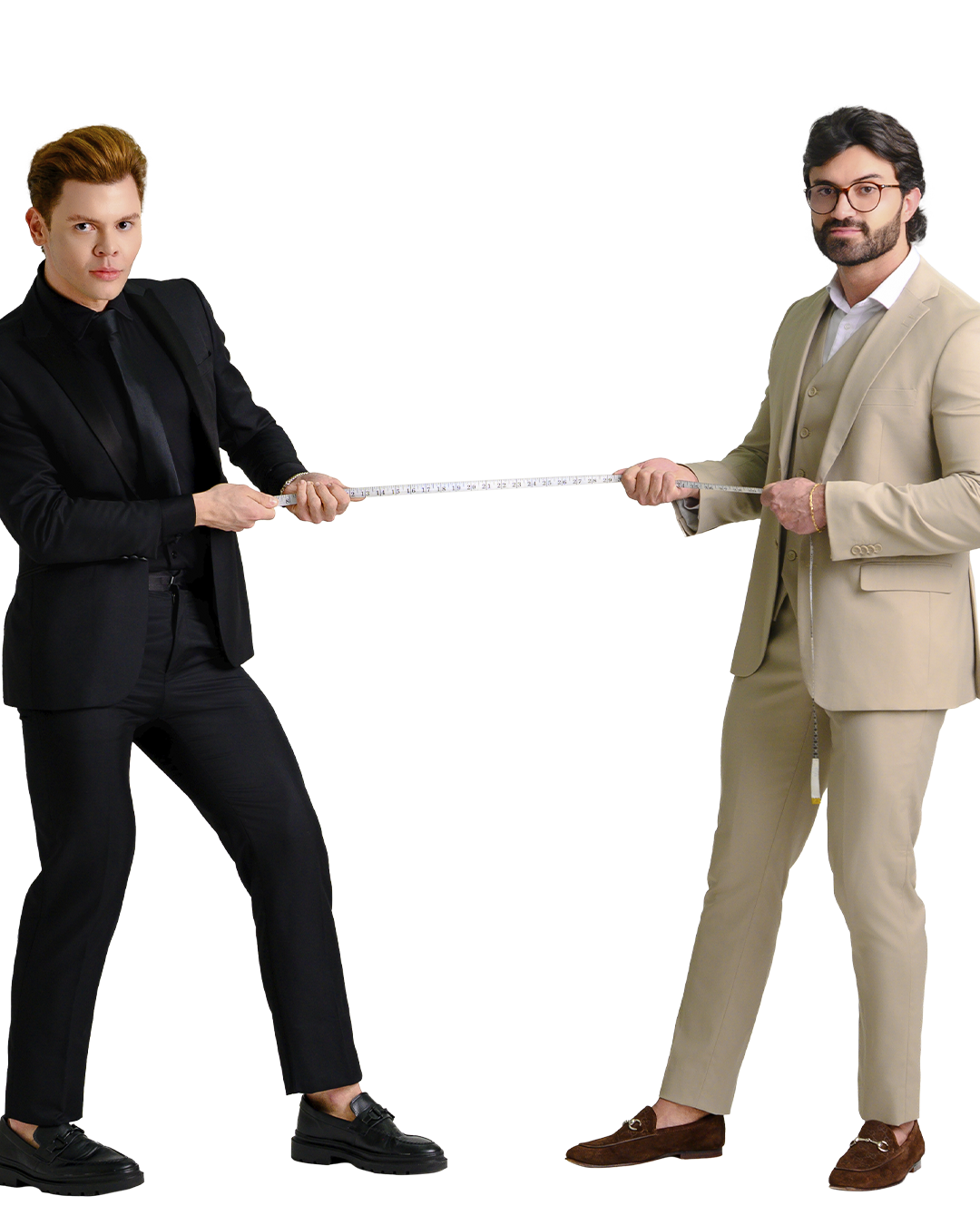 Dr. Luiz Paulo Fialho e Dr. Rhuan Lopes com fita métrica